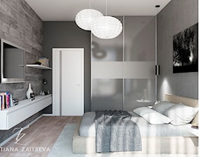 Dobór idei załatwienia wnętrza sypialni w nowoczesnym stylu - Średnia szara sypialnia - zdjęcie od Tz_interior