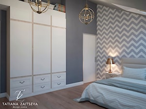 Designe wnętrza - Komfort - Średnia szara sypialnia na poddaszu, styl nowoczesny - zdjęcie od Tz_interior