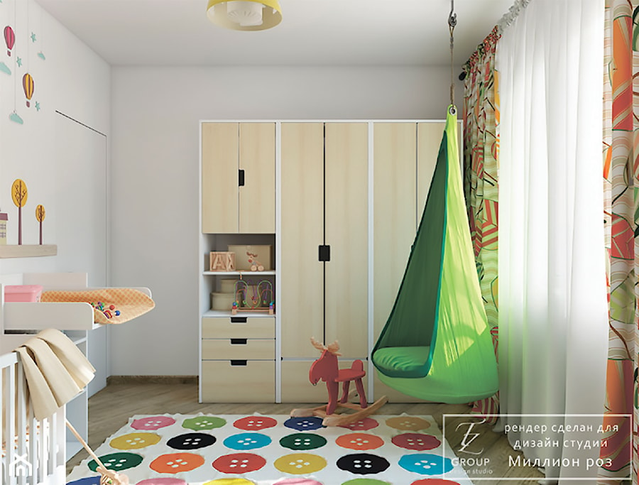 Design project - Loft - Mały szary pokój dziecka dla niemowlaka dla chłopca dla dziewczynki - zdjęcie od Tz_interior