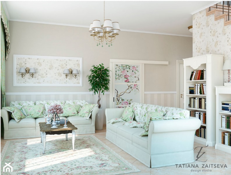 Projekt mieszkania - Salon, styl prowansalski - zdjęcie od Tz_interior