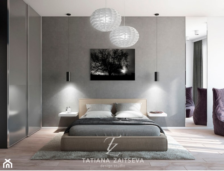 Dobór idei załatwienia wnętrza sypialni w nowoczesnym stylu - Sypialnia - zdjęcie od Tz_interior