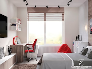 Designe projekt - nowoczesny styl - Średnia biała z biurkiem sypialnia, styl nowoczesny - zdjęcie od Tz_interior
