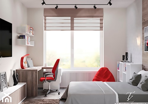 Designe projekt - nowoczesny styl - Średnia biała z biurkiem sypialnia, styl nowoczesny - zdjęcie od Tz_interior