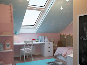 Designe wnętrza - Komfort - Średni różowy szary pokój dziecka dla dziecka dla nastolatka dla dziewczynki, styl nowoczesny - zdjęcie od Tz_interior