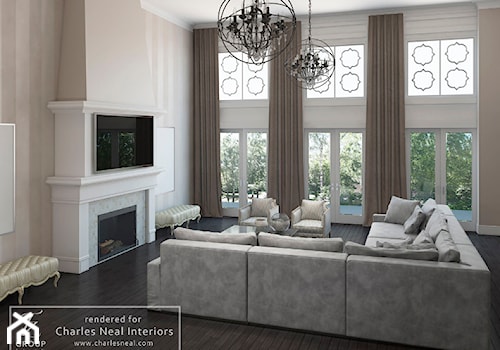 Projekt mieszkania w stylu klasycznym - Duży szary salon, styl tradycyjny - zdjęcie od Tz_interior