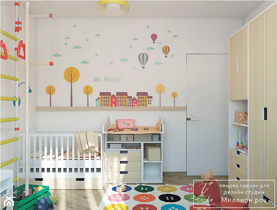 Design project - Loft - Średni biały pokój dziecka dla niemowlaka dla dziewczynki - zdjęcie od Tz_interior