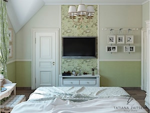Projekt mieszkania - Średnia beżowa sypialnia na poddaszu, styl prowansalski - zdjęcie od Tz_interior