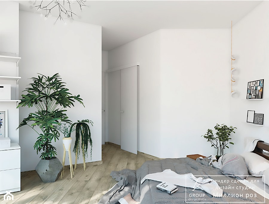 Design project - Loft - Średnia biała sypialnia - zdjęcie od Tz_interior