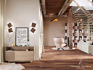 Designe domu - wnętrze w stylu EKO - Biały salon z bibiloteczką, styl glamour - zdjęcie od Tz_interior