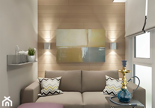 Designe projekt - nowoczesny styl - Mały beżowy biały salon, styl nowoczesny - zdjęcie od Tz_interior