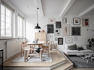 Mieszkać po szwedzku - Średnia biała jadalnia w salonie, styl skandynawski - zdjęcie od Homebook Design