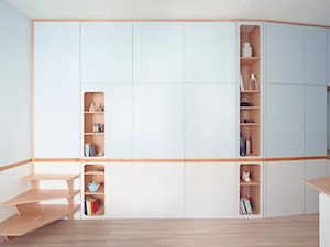 Małe mieszkanie z dwoma sypialniami - Salon, styl nowoczesny - zdjęcie od Homebook Design