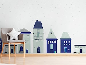 Brevka art by Agnieszka Komorowska - Mały biały niebieski pokój dziecka dla dziecka dla nastolatka dla chłopca dla dziewczynki, styl nowoczesny - zdjęcie od Homebook Design
