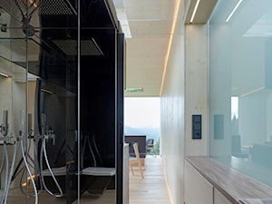 ARK - Mobilny dom przyszłości - Średnia bez okna z lustrem łazienka - zdjęcie od Homebook Design