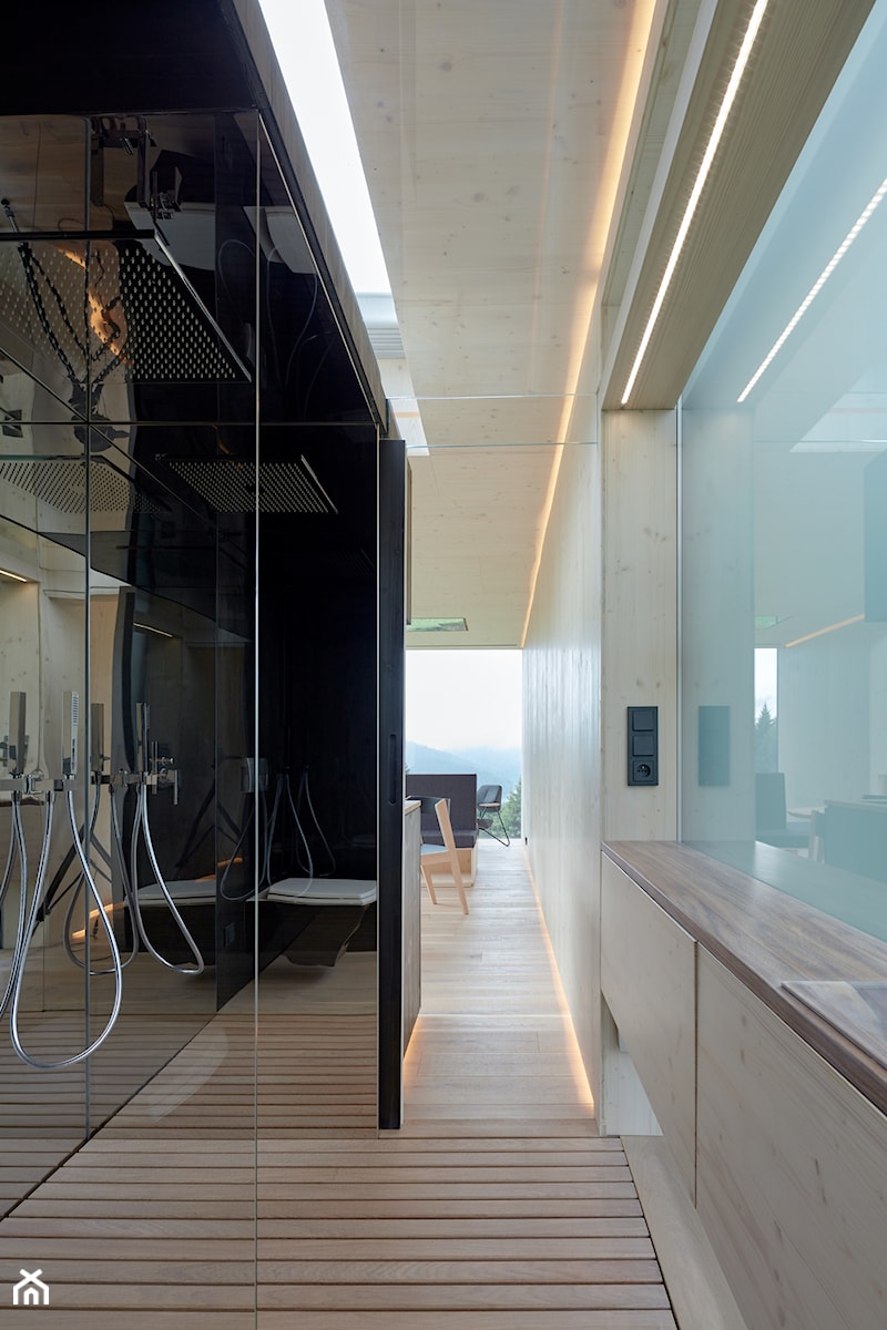 ARK - Mobilny dom przyszłości - Średnia bez okna z lustrem łazienka - zdjęcie od Homebook Design