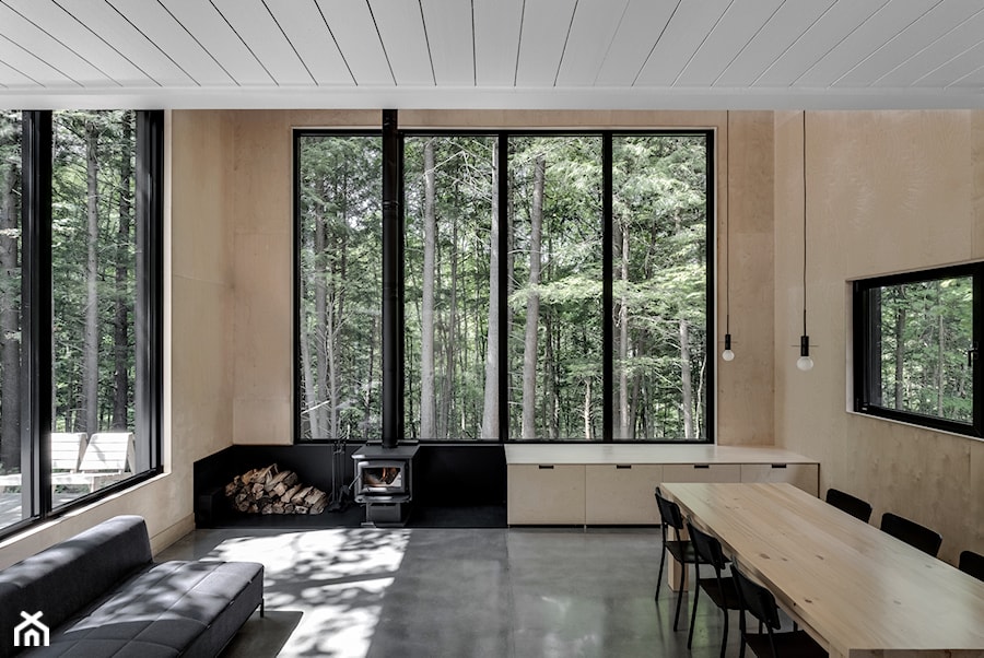 W klimacie północy – niezwykły dom w lesie - Salon - zdjęcie od Homebook Design