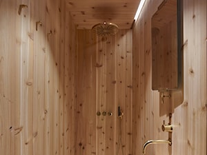 Energooszczędny domek - Mała bez okna z punktowym oświetleniem łazienka - zdjęcie od Homebook Design