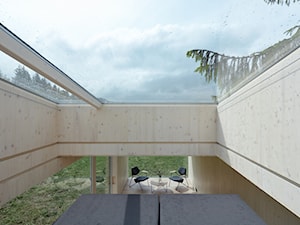 ARK - Mobilny dom przyszłości - Mały szary salon z tarasem / balkonem - zdjęcie od Homebook Design