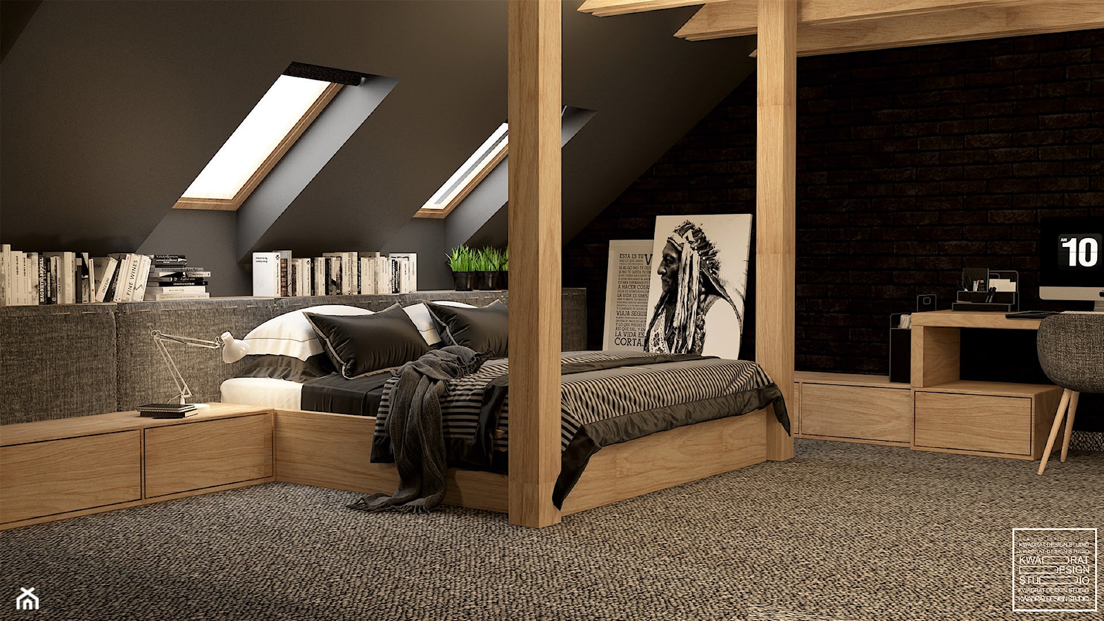 Sypialnia dla Singla - zdjęcie od Kwadrat Design Studio - Homebook