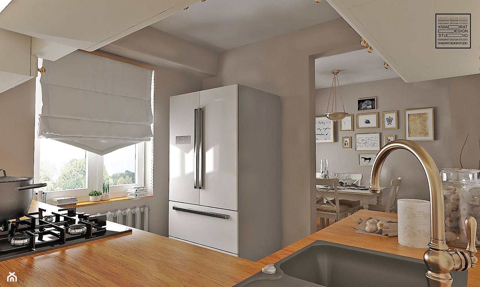 Kuchnia i jadalnia w stylu angielskim - zdjęcie od Kwadrat Design Studio - Homebook