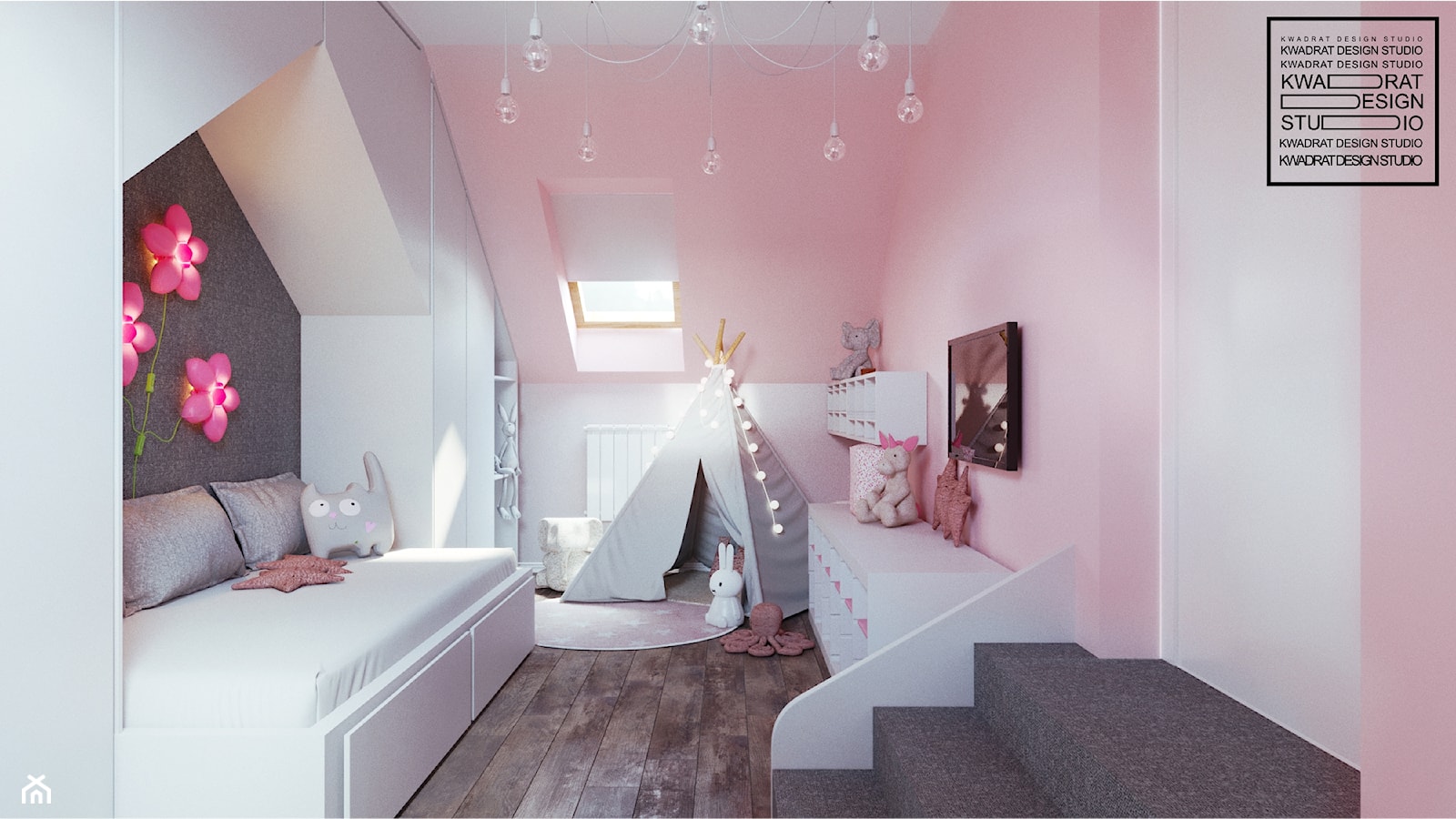 Pokój dla dziewczynki - zdjęcie od Kwadrat Design Studio - Homebook