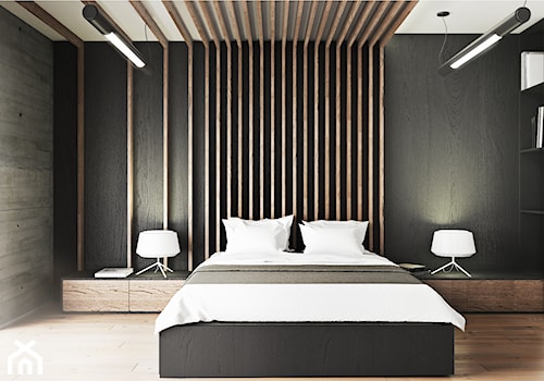 Loftowa sypialnia w męskim stylu - zdjęcie od Kwadrat Design Studio