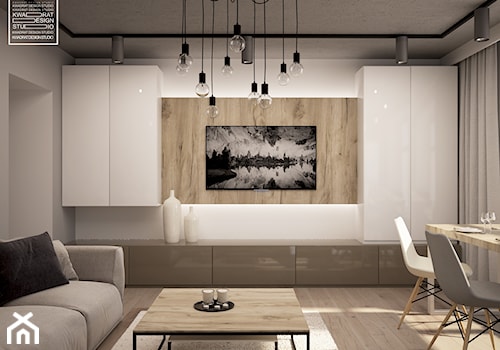 Salon w ciepłych beżach - zdjęcie od Kwadrat Design Studio