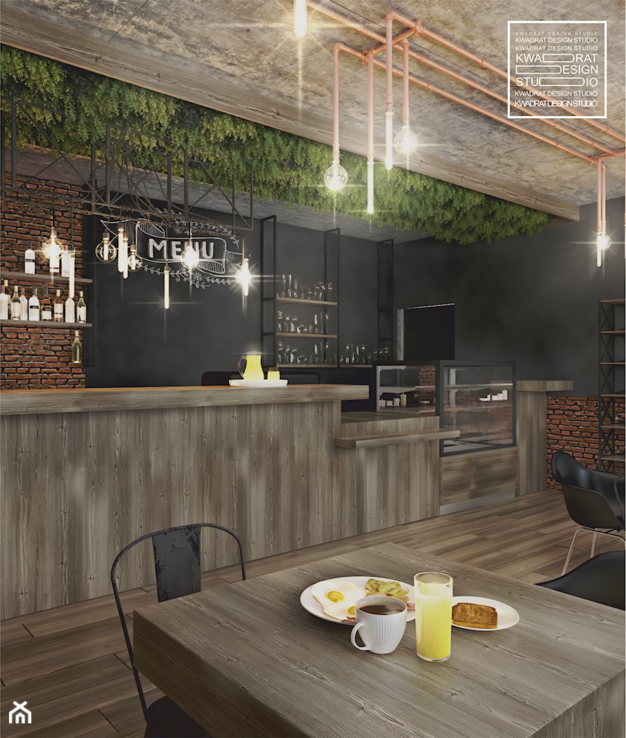 Wyjątkowa kawiarnia w stylu loftowym - zdjęcie od Kwadrat Design Studio