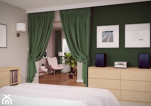 Sypialnia w zieleniach - zdjęcie od WIZUALHOME
