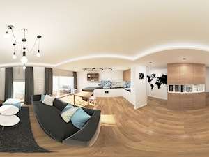 Projekt mieszkania z antresolą - widok panoramy - zdjęcie od WIZUALHOME