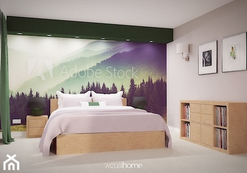Sypialnia w zieleniach - zdjęcie od WIZUALHOME