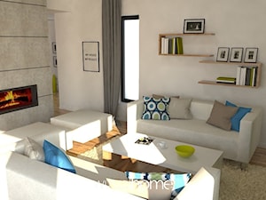 Projekt salonu w nowoczesnym domu - zdjęcie od WIZUALHOME