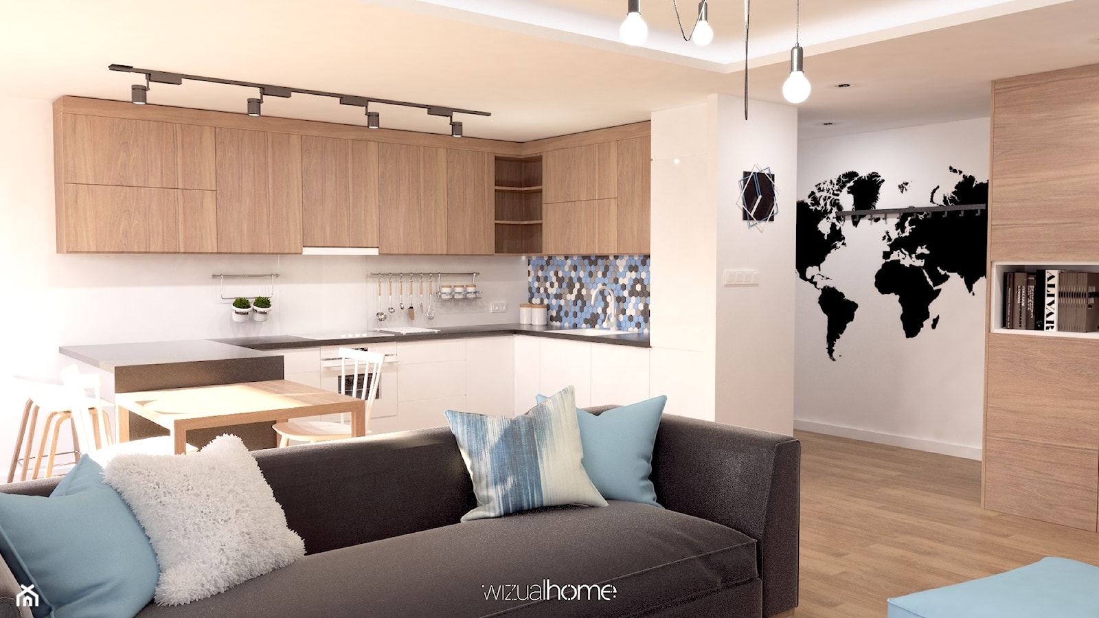 Projekt mieszkania z antresolą - zdjęcie od WIZUALHOME - Homebook