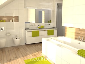 Łazienka w odcieniach zieleni - zdjęcie od WIZUALHOME