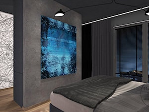 W MĘSKIM STYLU - Mała szara sypialnia, styl minimalistyczny - zdjęcie od MANIANAstudio