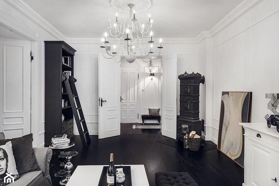 Apartament | Gdańsk Wrzeszcz | REALIZACJA - Średni biały salon, styl tradycyjny - zdjęcie od GSG STUDIO | interiors & design