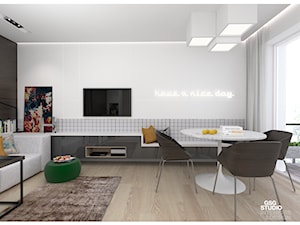 Chmielna Park | Gdańsk Śródmieście - Duża czarna szara jadalnia w salonie, styl nowoczesny - zdjęcie od GSG STUDIO | interiors & design