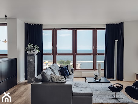 Aranżacje wnętrz - Salon: Sea Towers Nordic Apartment | REALIZACJA - Średni biały salon, styl nowoczesny - GSG STUDIO | interiors & design. Przeglądaj, dodawaj i zapisuj najlepsze zdjęcia, pomysły i inspiracje designerskie. W bazie mamy już prawie milion fotografii!