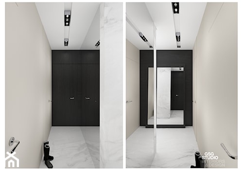 Średni biały czarny hol / przedpokój, styl nowoczesny - zdjęcie od GSG STUDIO | interiors & design