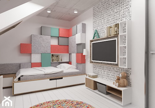 Minimalistyczny apartament - Gdańsk | Stare Miasto - Średni biały z panelami tapicerowanymi pokój dziecka dla nastolatka dla dziewczynki, styl nowoczesny - zdjęcie od GSG STUDIO | interiors & design