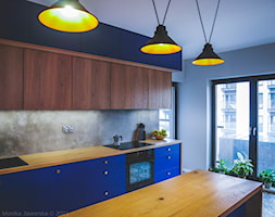 Niebieska kuchnia - Salon, styl skandynawski - zdjęcie od MonikaJaworska - Homebook