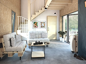 PILAWA 03 - Średni biały salon z tarasem / balkonem, styl nowoczesny - zdjęcie od DOMATO