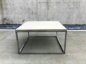 Stolik kawowy ława blat z betonu stalowe nogi styl industrialny surowy styl - zdjęcie od luxbet
