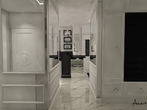parter domu w stylu glamour - Średni biały z marmurem na podłodze hol / przedpokój, styl glamour - zdjęcie od conceptforhome