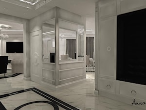 parter domu w stylu glamour - Średni biały szary z marmurem na podłodze hol / przedpokój, styl glamour - zdjęcie od conceptforhome