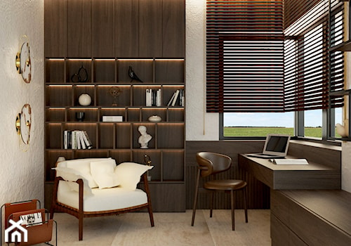 Pokój biurowy w domu - zdjęcie od Decostory projekty wnętrz, konsultacje oraz szybkie metamorfozy