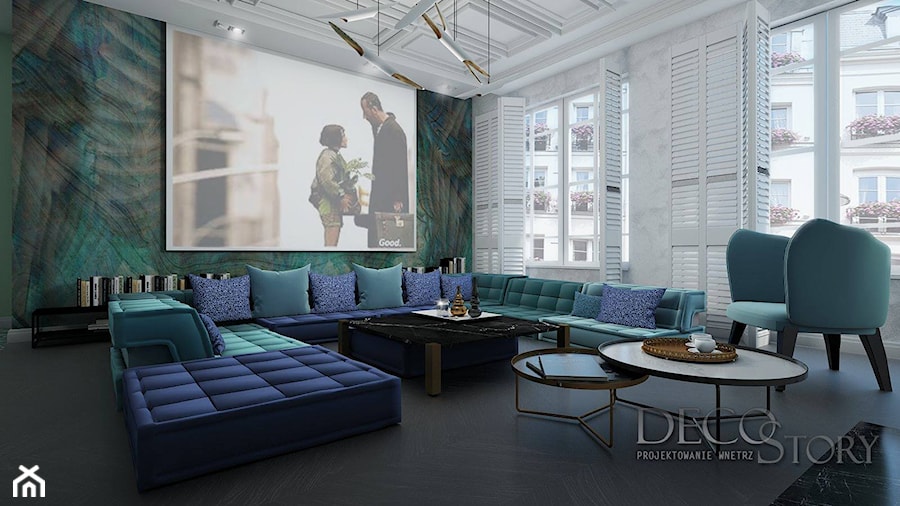Dom zielono niebieski - Salon - zdjęcie od Decostory projekty wnętrz, konsultacje oraz szybkie metamorfozy