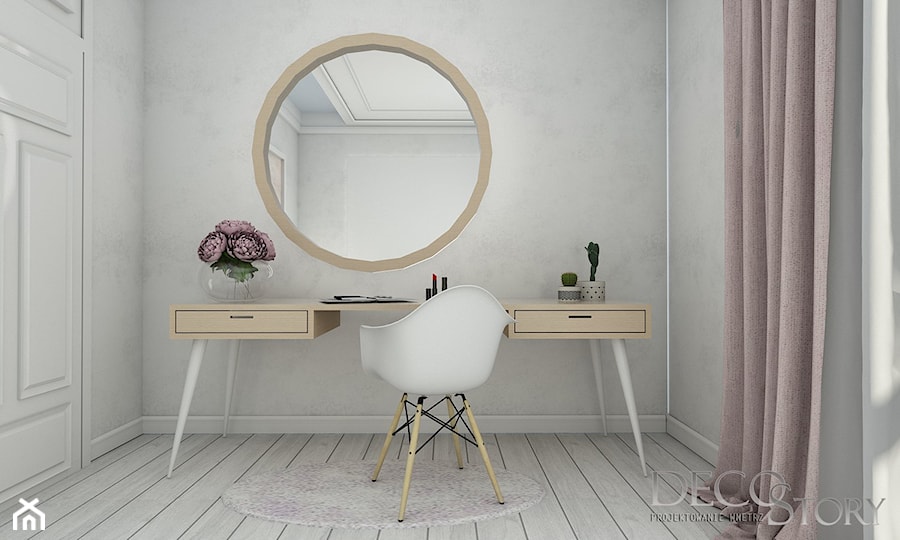 Pastelowa sypialnia kobieca - zdjęcie od Decostory projekty wnętrz, konsultacje oraz szybkie metamorfozy