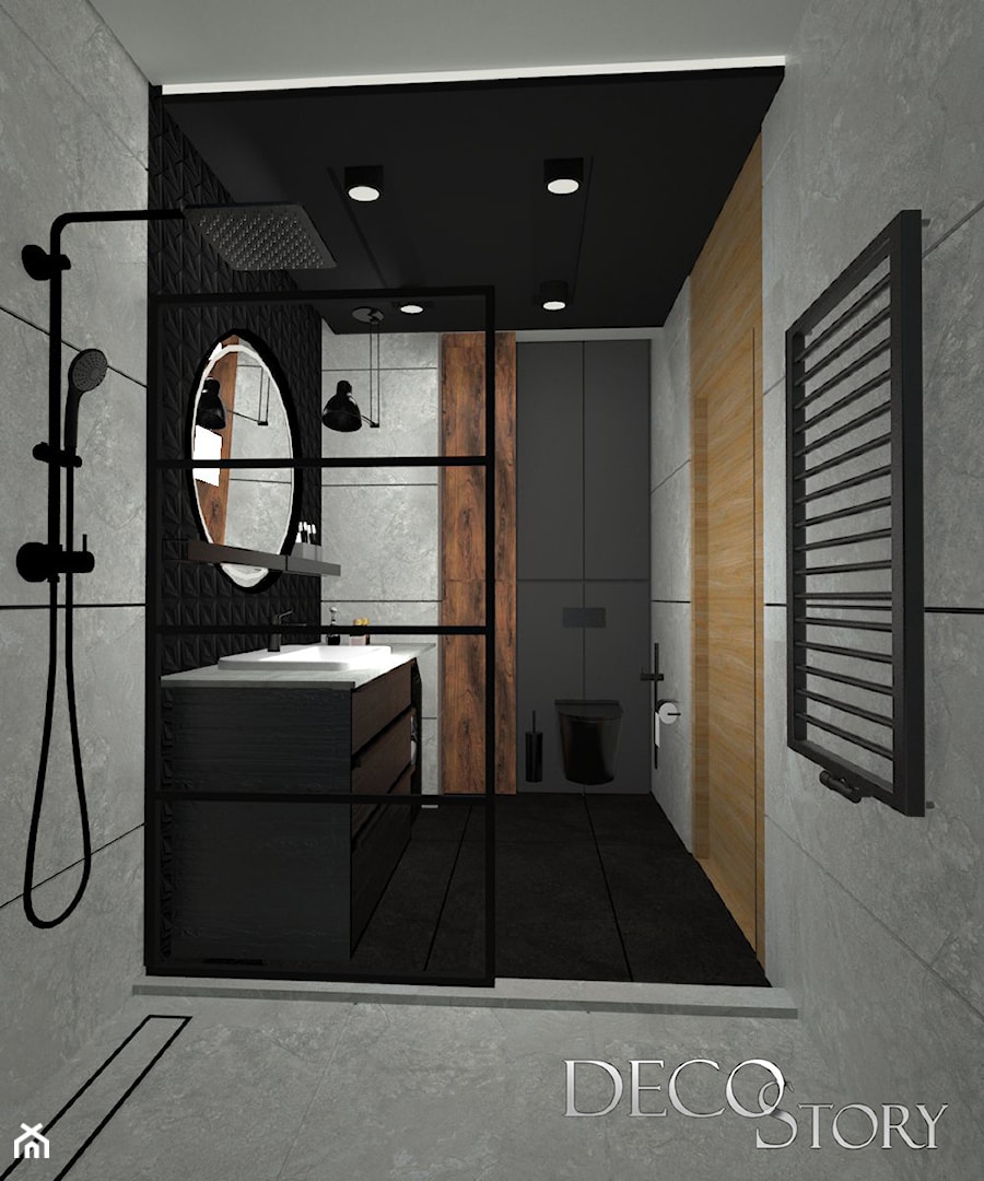 Męskie mieszkanie - Łazienka, styl minimalistyczny - zdjęcie od Decostory projekty wnętrz, konsultacje oraz szybkie metamorfozy