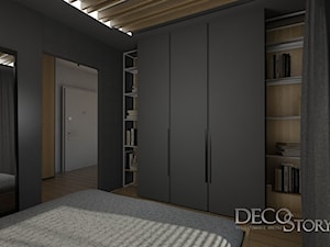 Sypialnia w dębie i graficie - zdjęcie od Decostory projekty wnętrz, konsultacje oraz szybkie metamorfozy